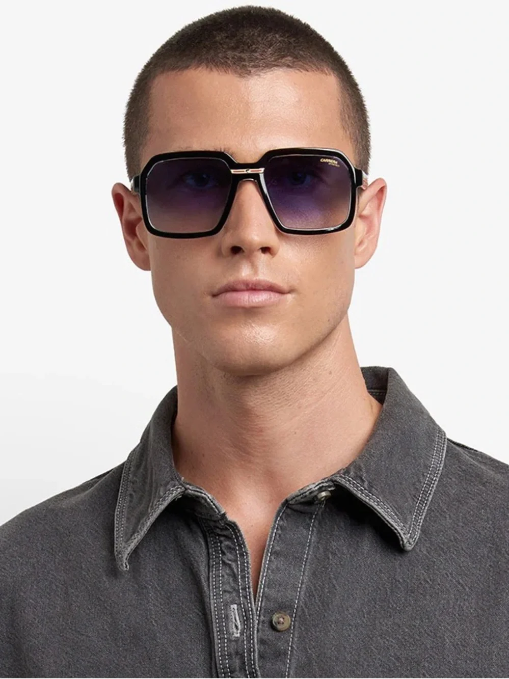 New Carrera VICTORY C 08/S Clear Frame Sunglasses with Gold Accents Authentic
